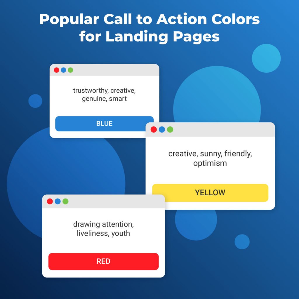 popular call to action colors for landing pages