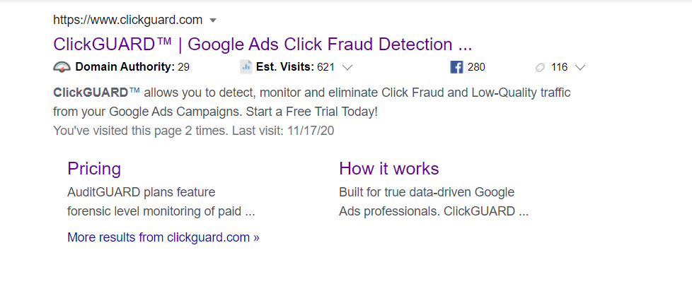 sitelinks in ads