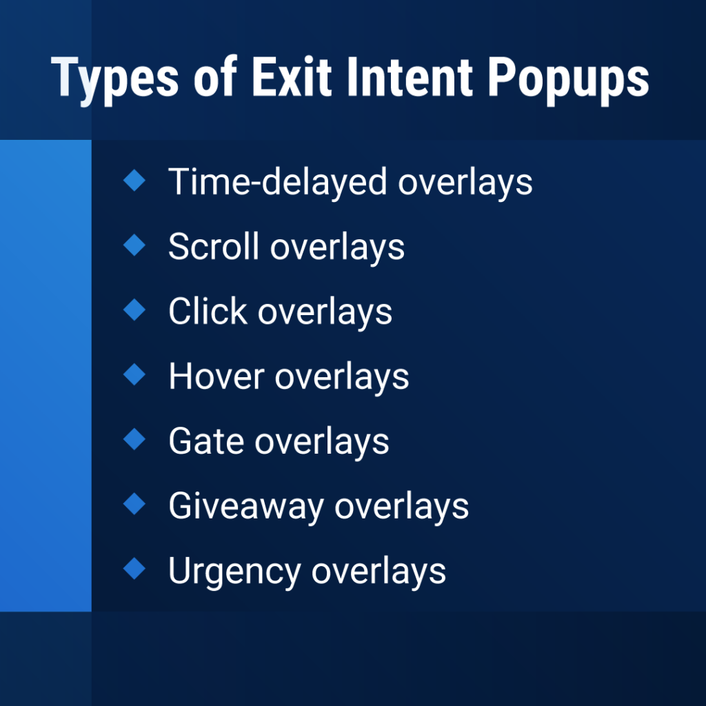Types of Exit Intent Popups