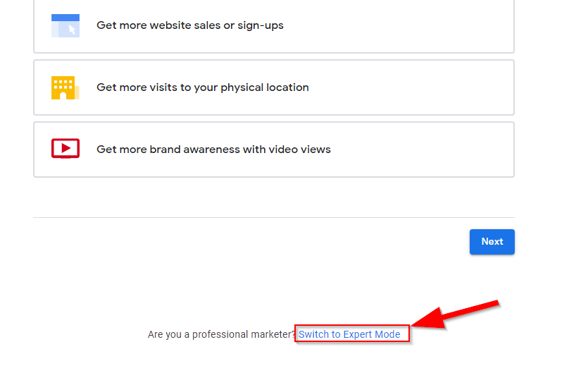 google ads expert mode